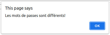 Message d'erreur
