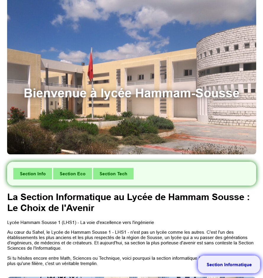 Aperçu du résultat final - Lycée Hammam-Sousse