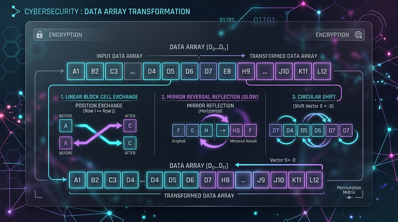 Schéma cryptographique de transformation de vecteur et permutation de blocs