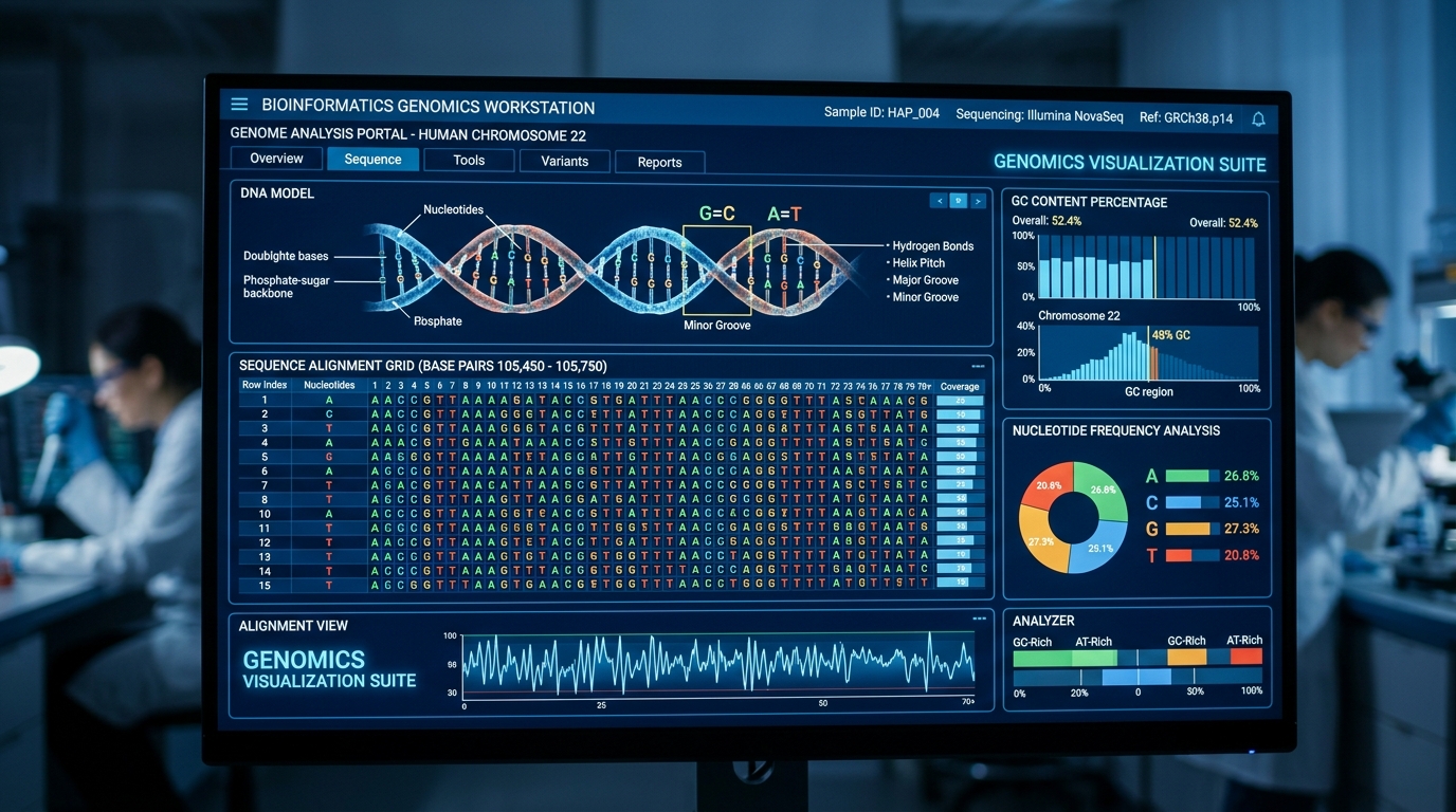 Analyse bio-informatique de séquences ADN et composition nucléotidique